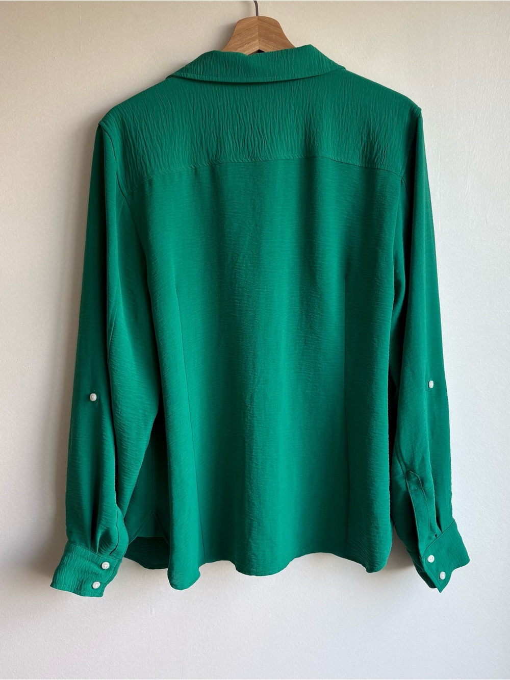 Tommy Hilfiger Women’s Button Down Dark Green Blouse Size Large - Picture 4 of 4